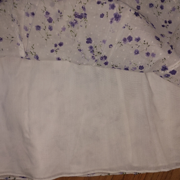 Sz 22 Plus Dress Barn Skirt Purple White Floral Easter - Picture 4 of 5